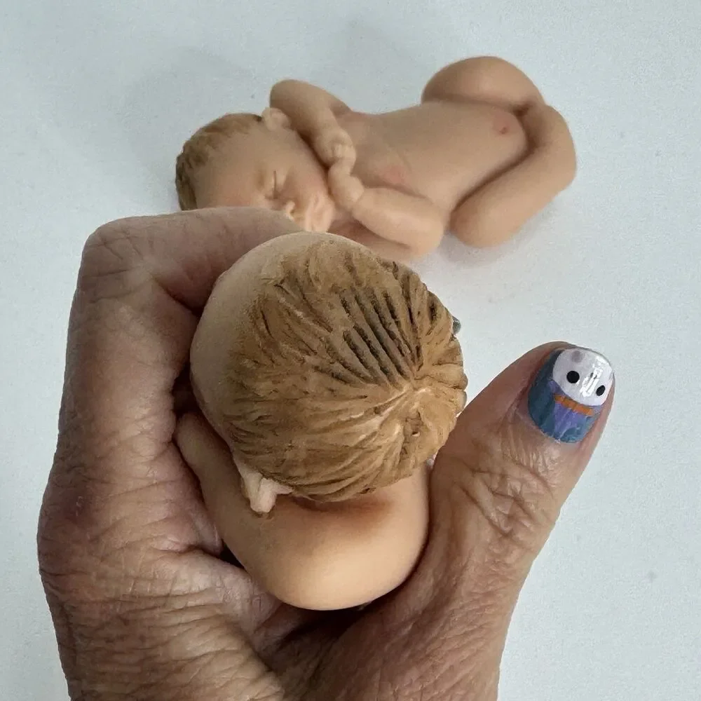 Realistic Sleeping Baby Boy Girl Cake Topper Twins Baby Showers Birthday Resin